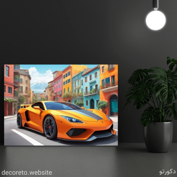 تابلو لامبورگینی نارنجی (Orange Lamborghini)